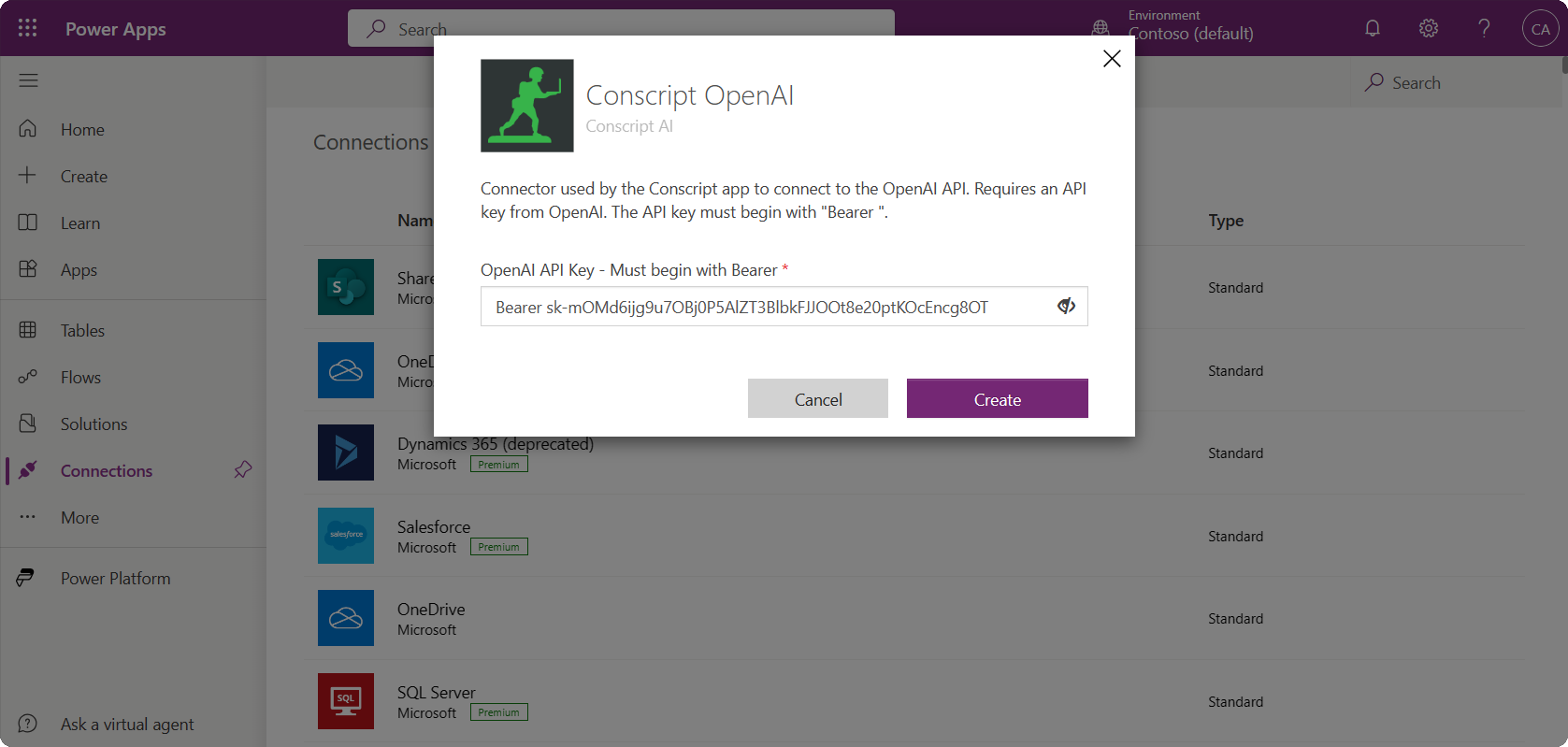 OpenAI Connection Filled