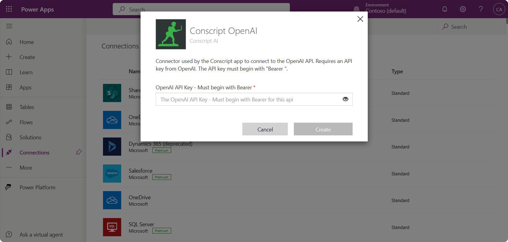 OpenAI Connection Blank